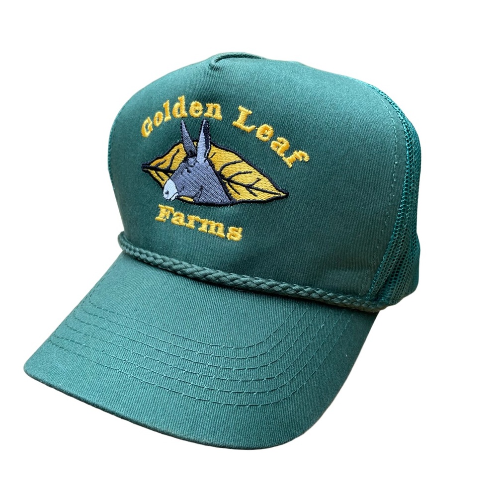 Outdoor Cap Gold Leaf Farms Snapback Trucker Hat Green with Cord Tobacco Mule
